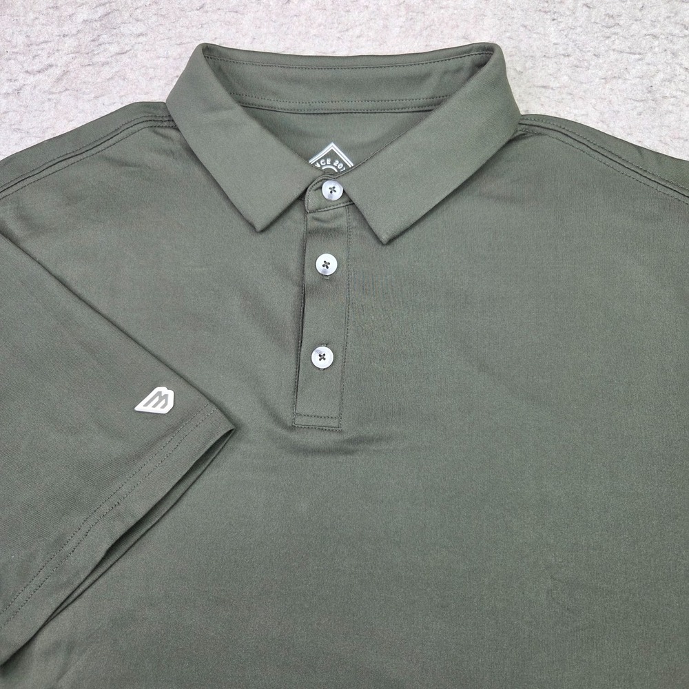 Burlebo Performance Golf Polo Shirt Mens XL Army Green Short Sleeve Flex NEW